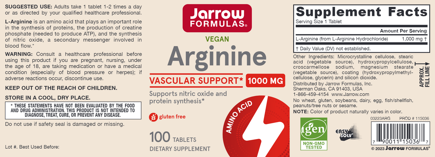 Arginine 1000 mg 100 tabs