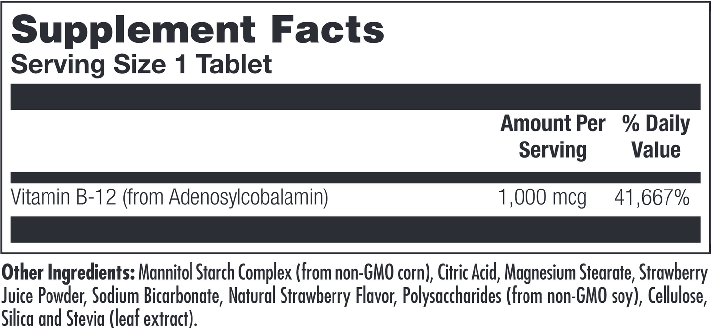 B12 Adenos 1,000 mcg Straw 90 tabs