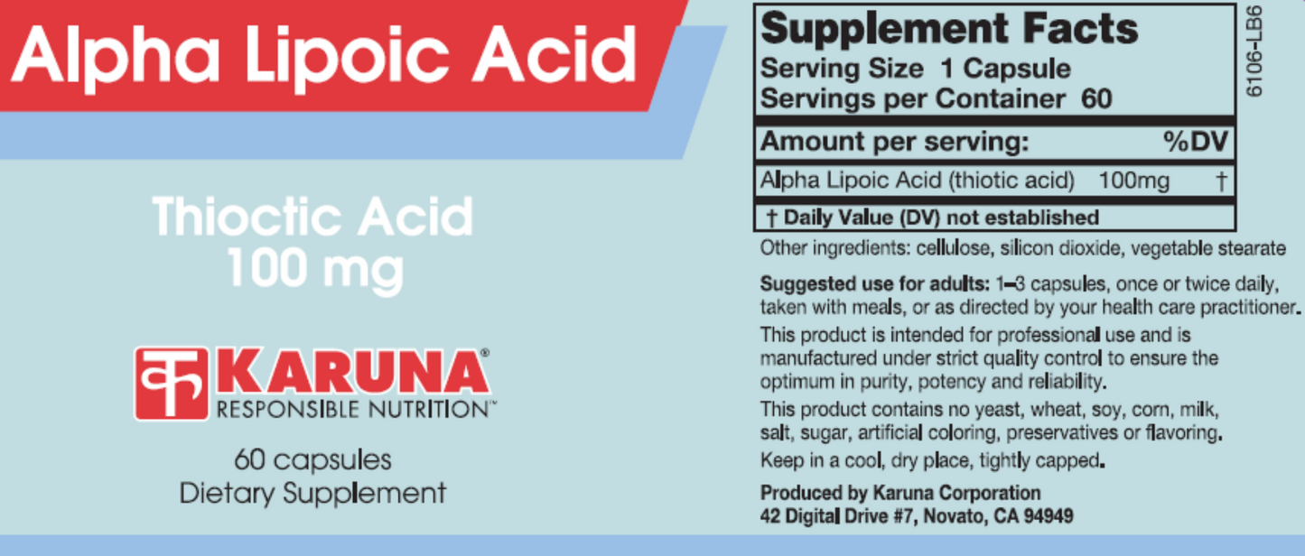 Alpha Lipoic Acid 100 mg 60 caps