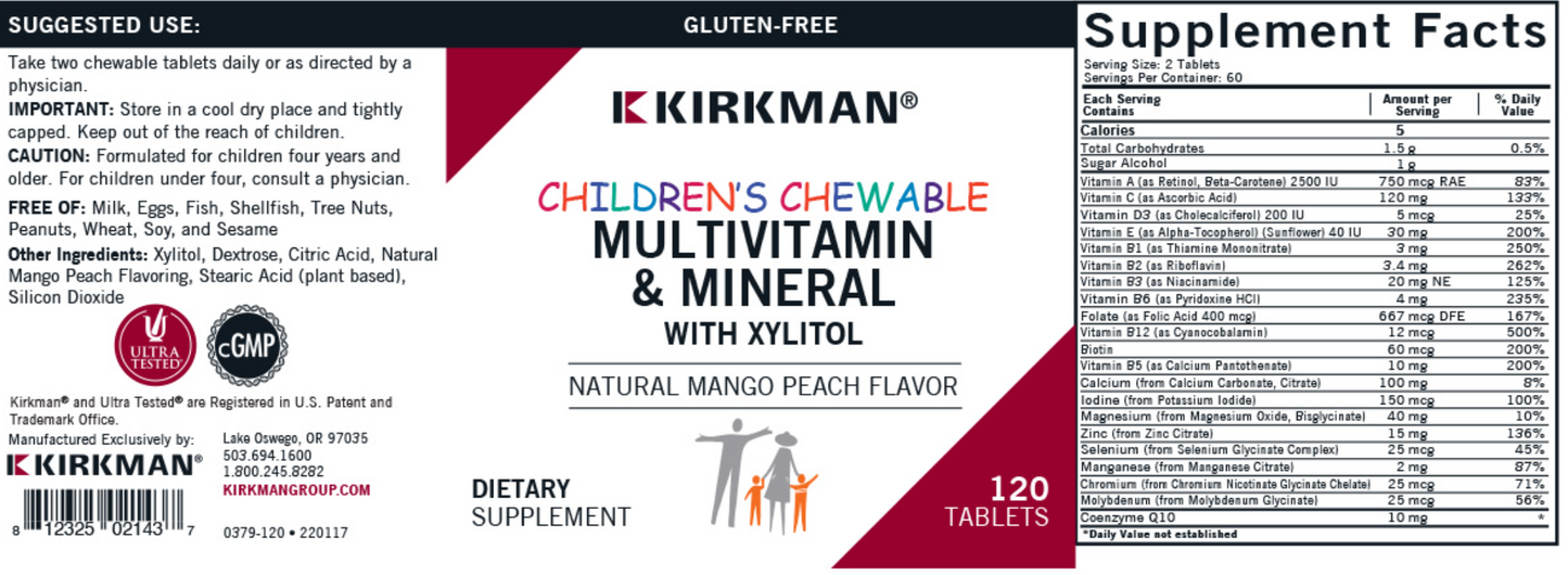 Child Multi-Vit/Min w/ Xylitol 120 tabs