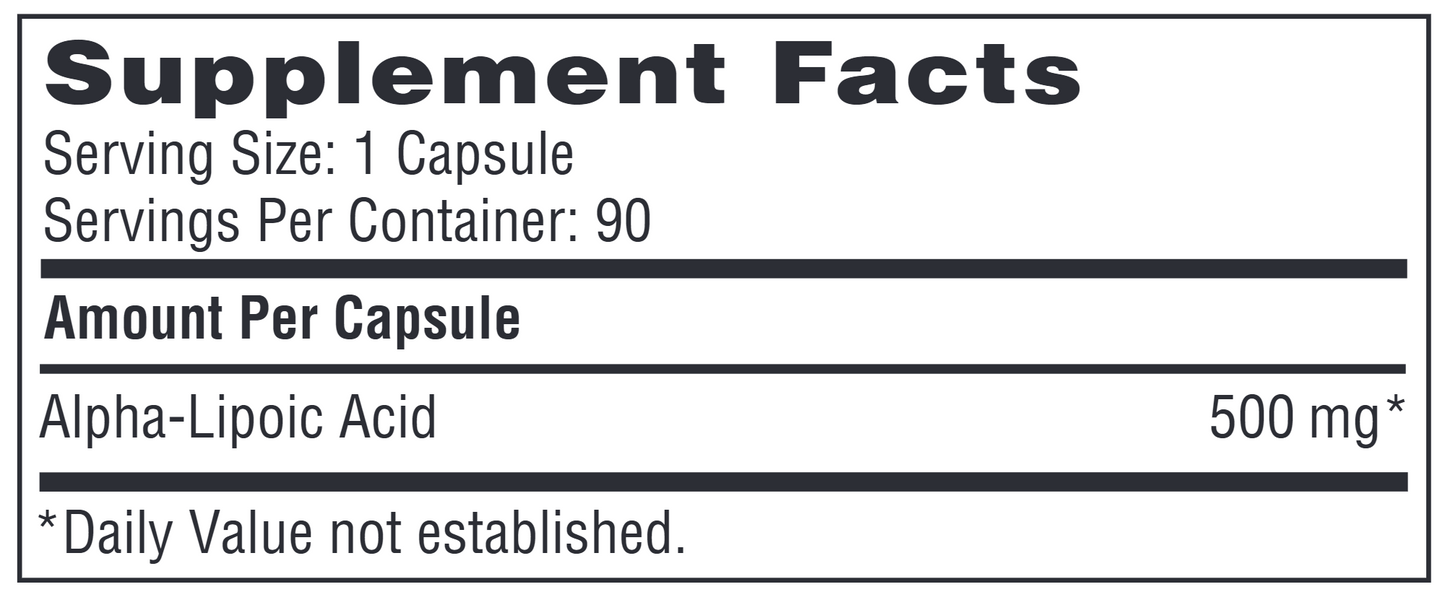 Alpha Lipoic Acid 500 mg 90 vcaps