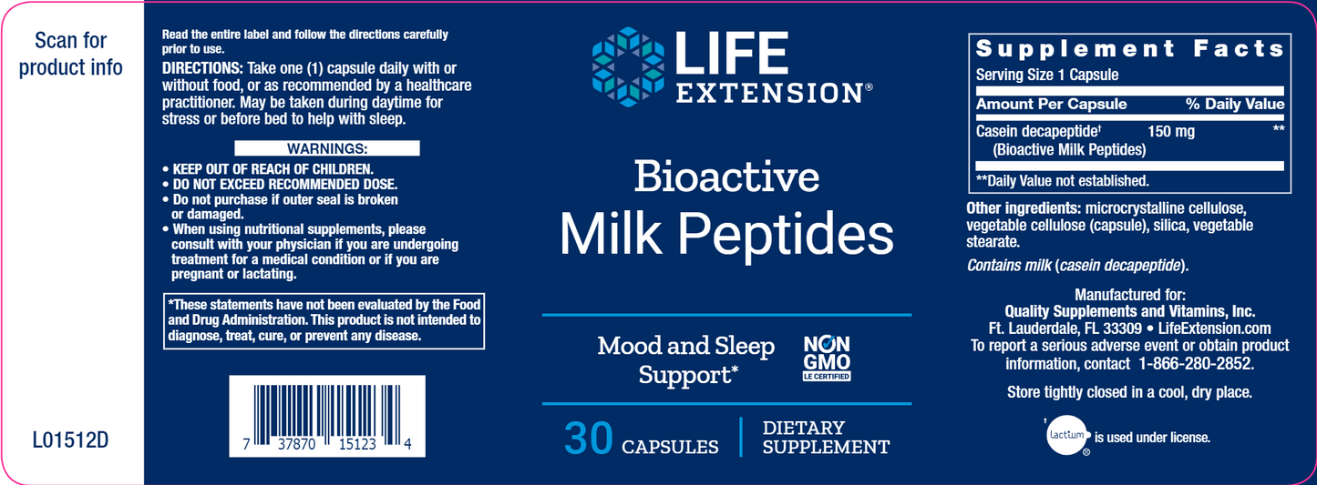 Bioactive Milk Peptides 30 caps