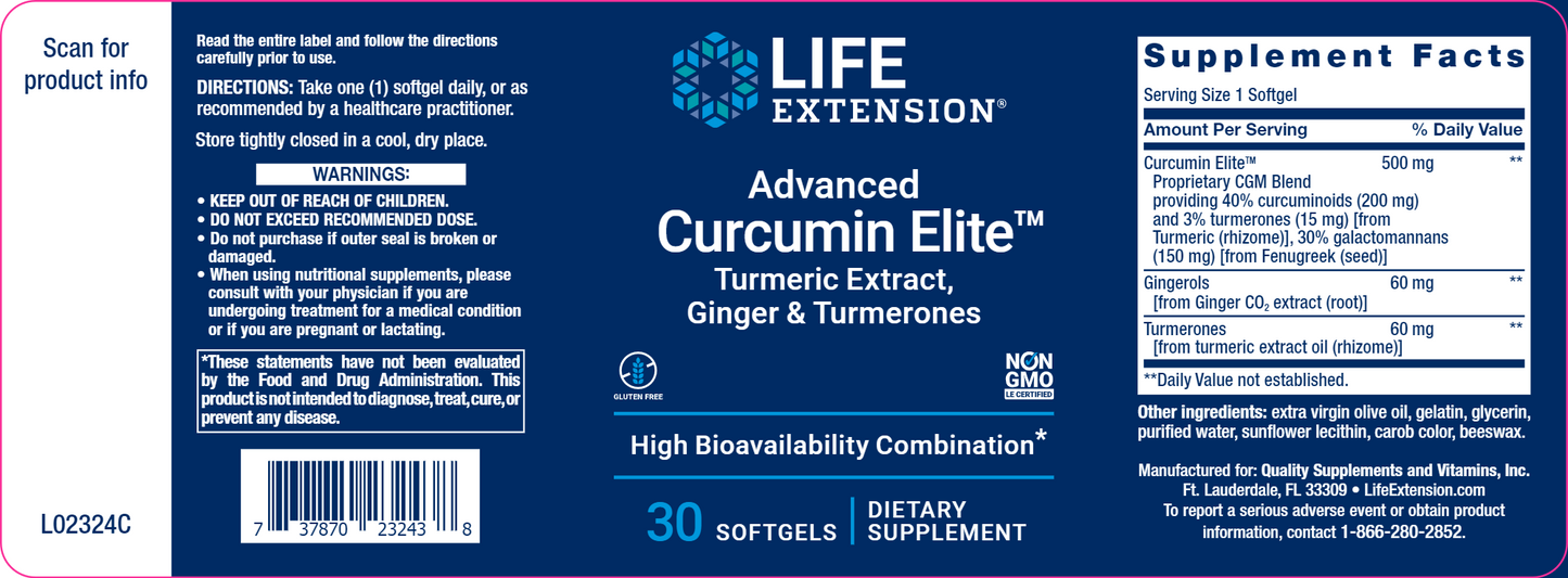 Advanced Curcumin Elite 30 softgels