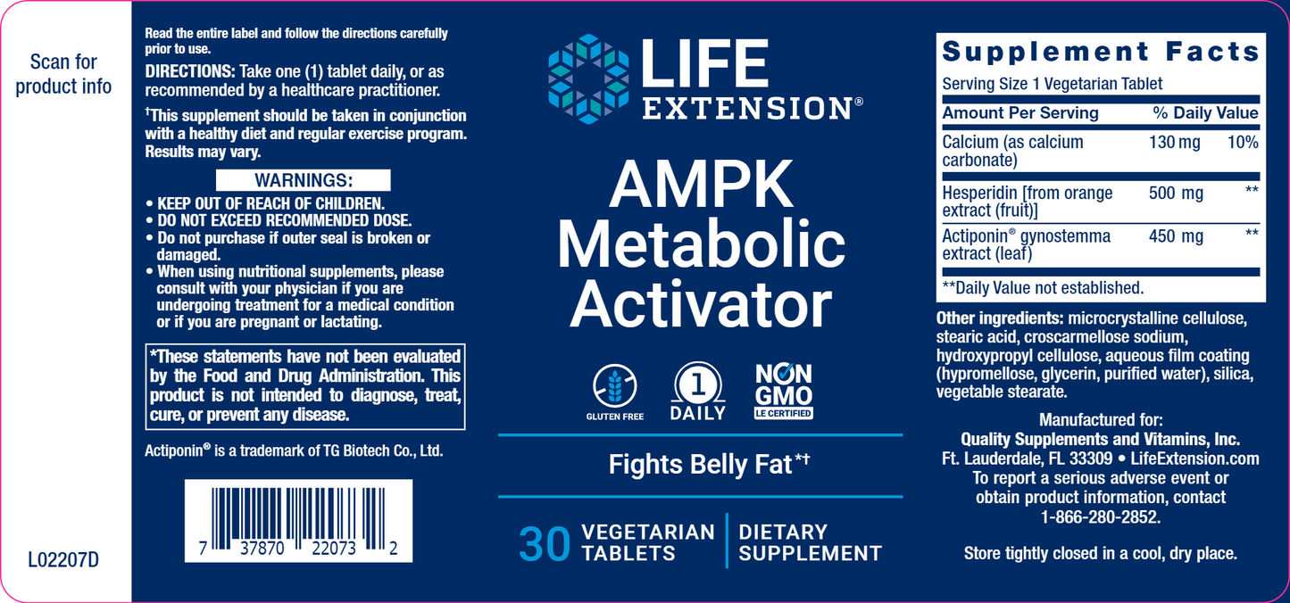 AMPK Metabolic Activator 30 vegtabs