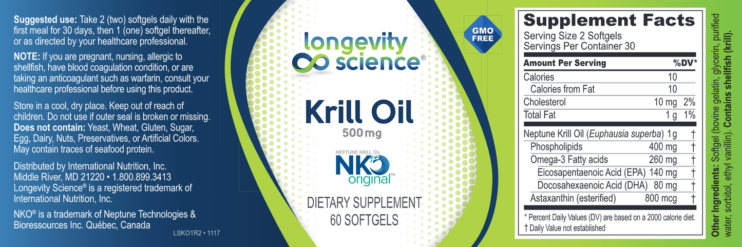 Krill Oil 500 mg 60 softgels