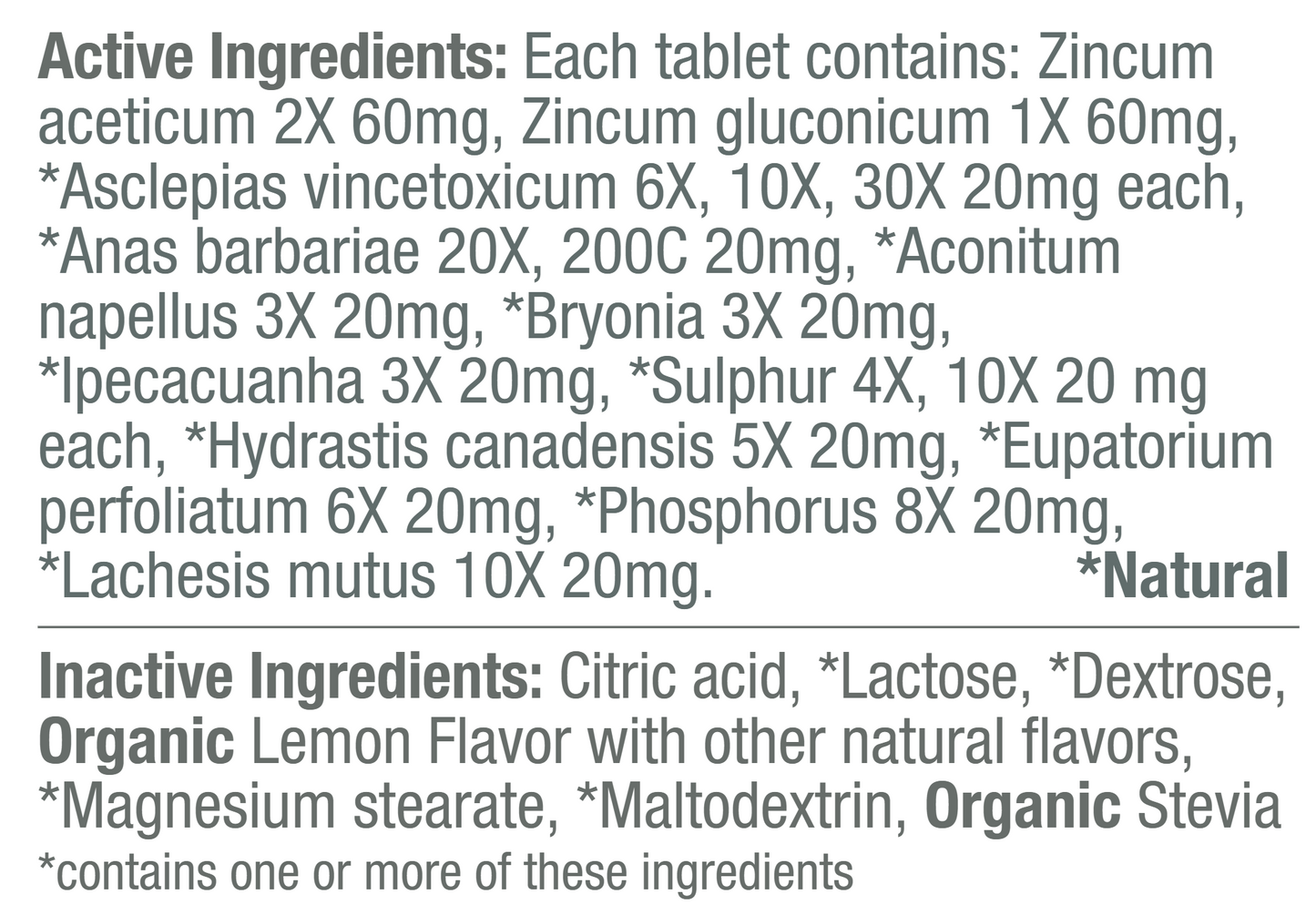 ReBoost Zinc +10 Cold & Flu 60 tabs