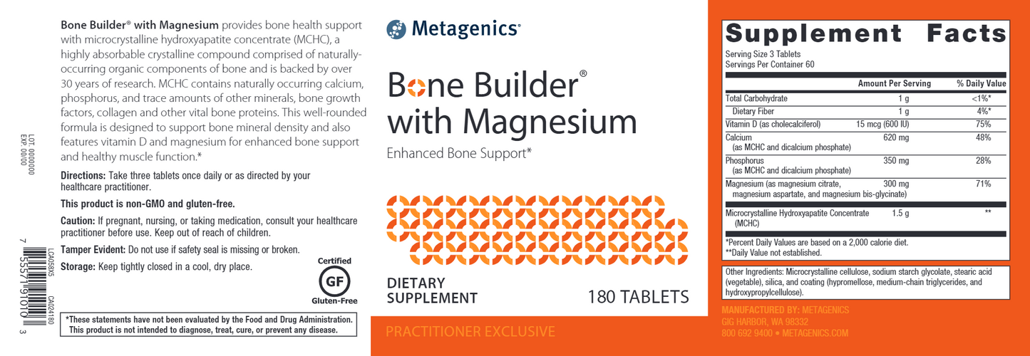 Bone Builder with Magnesium 180 tabs