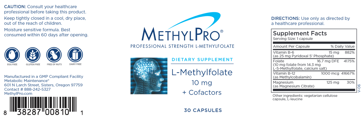 L-Methylfolate 10 mg + Cofactors 30 caps