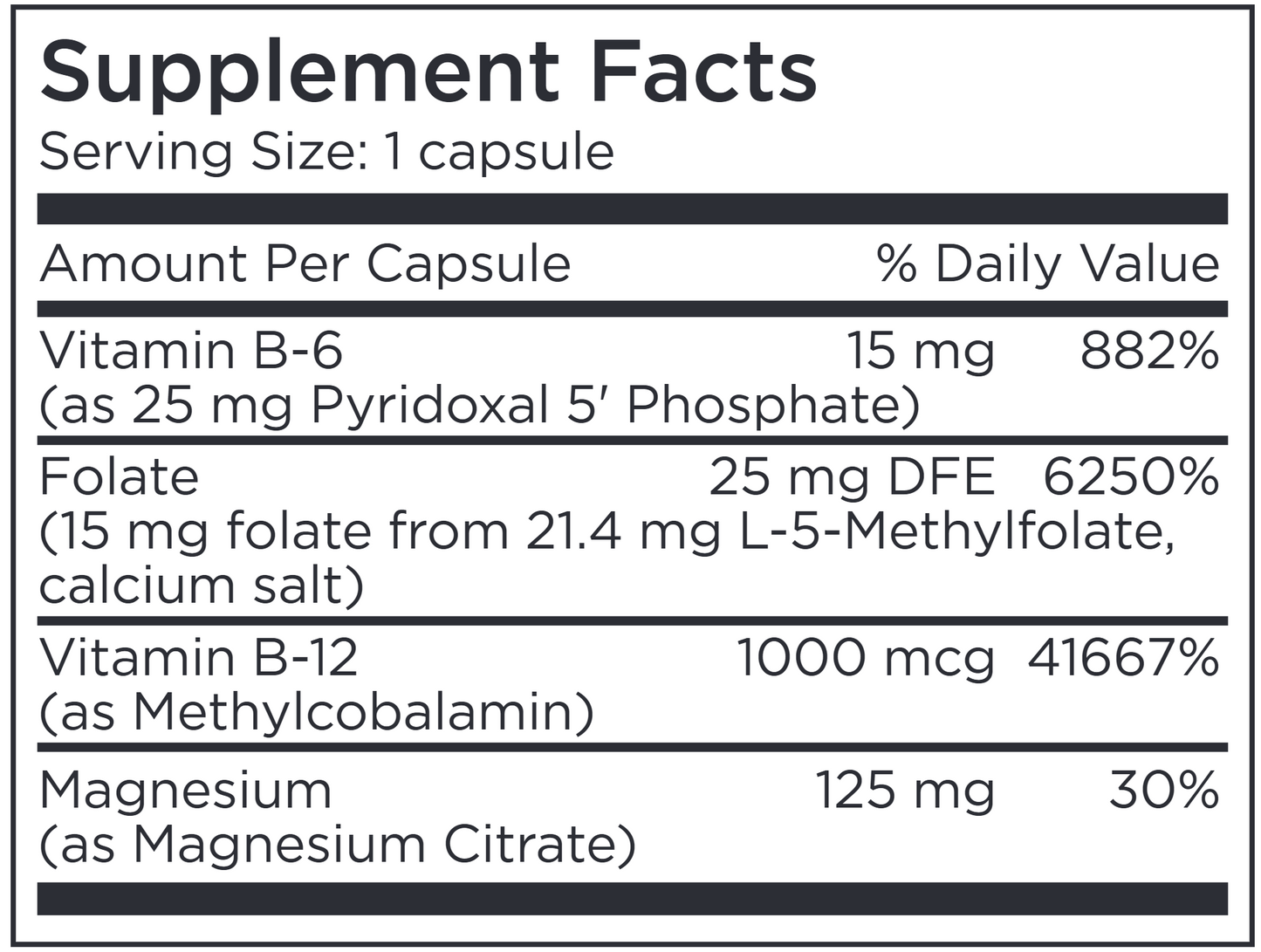 L-Methylfolate 15 mg + Cofactors 30 caps