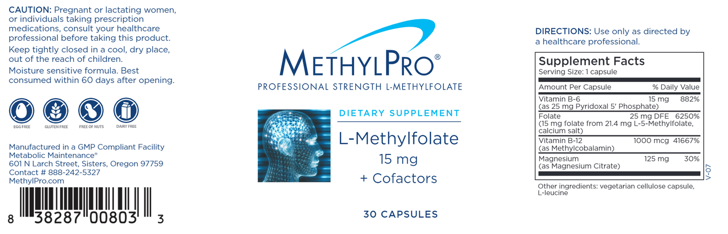 L-Methylfolate 15 mg + Cofactors 30 caps