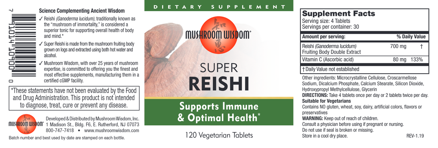 Super Reishi 120 vegtabs