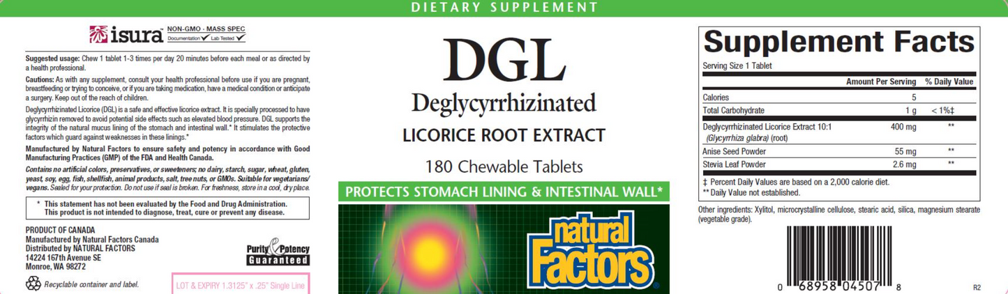 DGL 400 mg 10:1 Extract 180 tabs