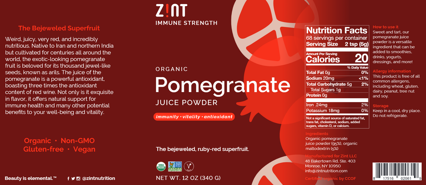 Organic Pomegranate Juice Powder 12 oz