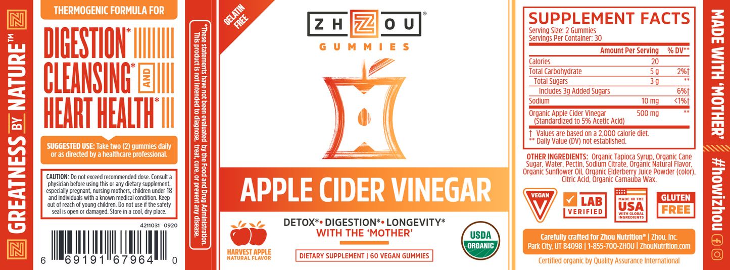 Apple Cider Vinegar 60 vegan gummies