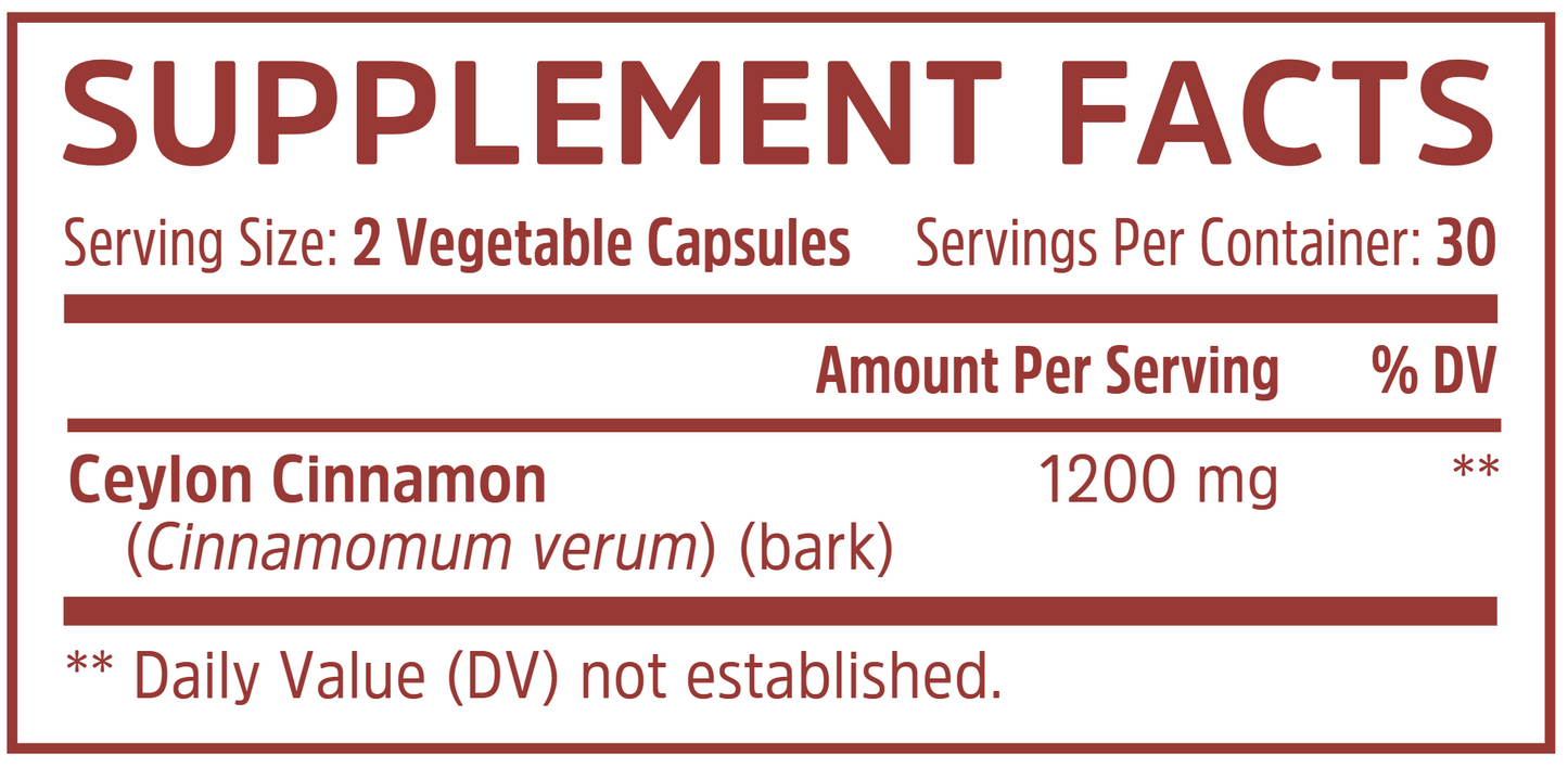 Ceylon Cinnamon 1200mg 60 vegcaps