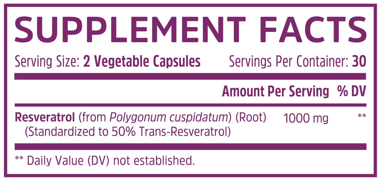 Resveratrol 1000 mg 60 vegcaps