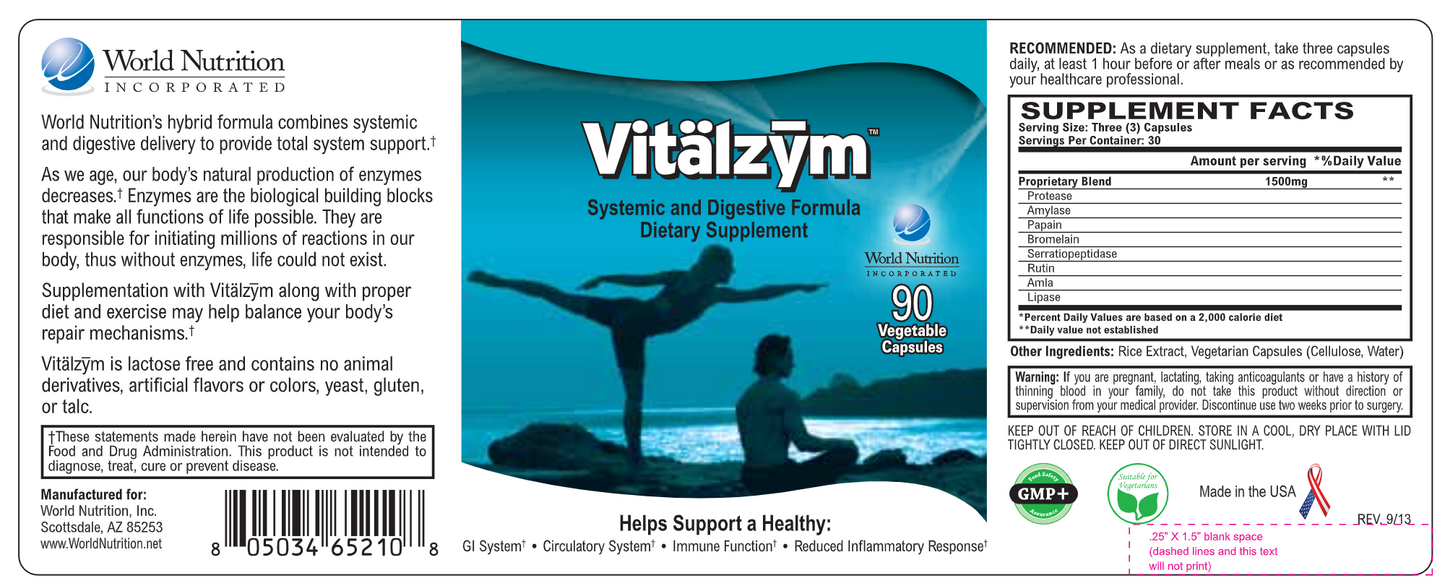 Vitalzym Systemic Enzymes 90 vegcaps