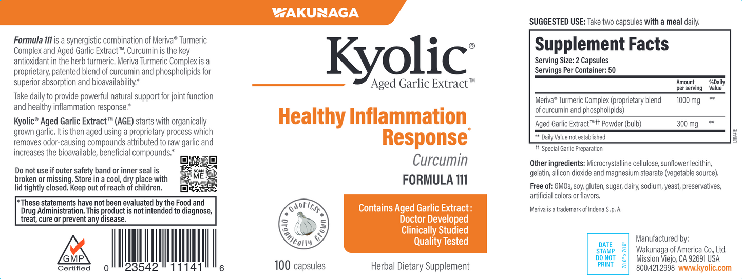 Kyolic Healthy Inflam Resp 111 100 Caps