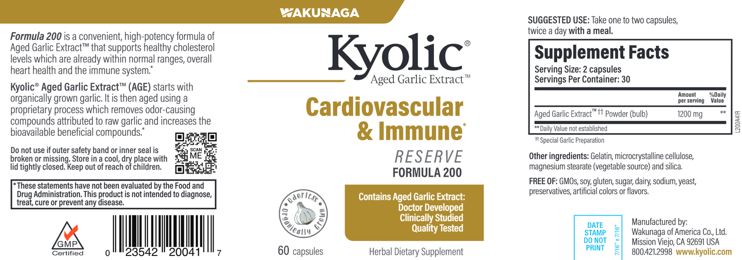 Kyolic Cardiovascular & Immune 60 caps