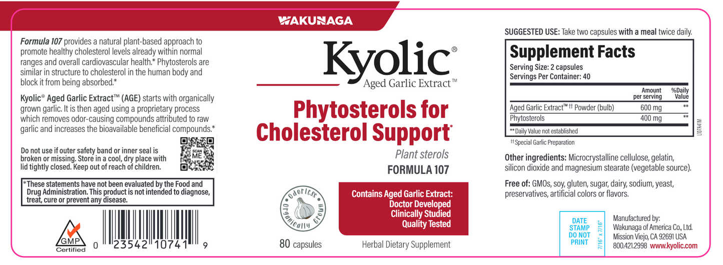 Kyolic Cholesterol Support 107 80 caps