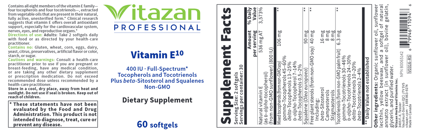 Vitamin E10 400 IU 60 softgels