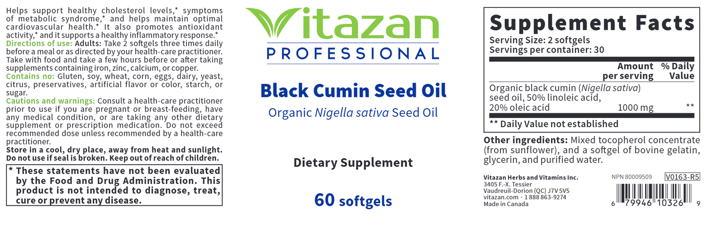 Black Cumin Seed Oil 60 softgels