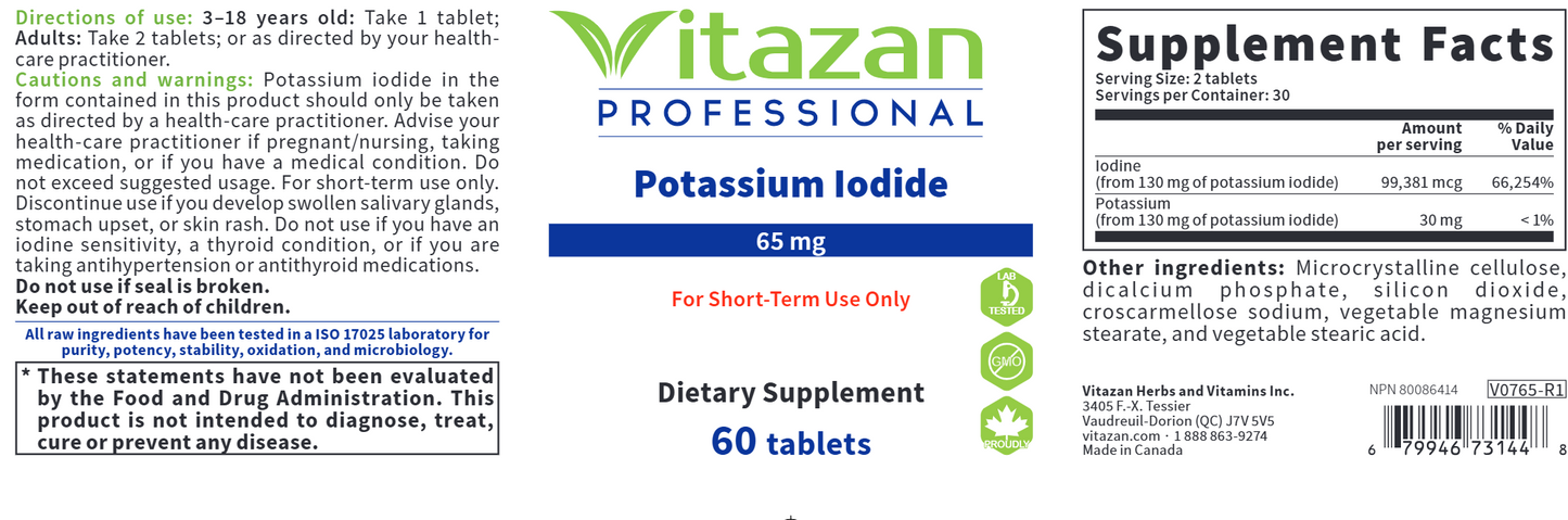 Potassium Iodide 65 mg 60 tabs