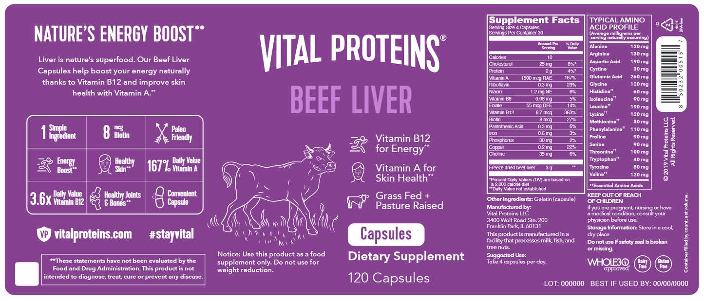 Beef Liver 120 capsules