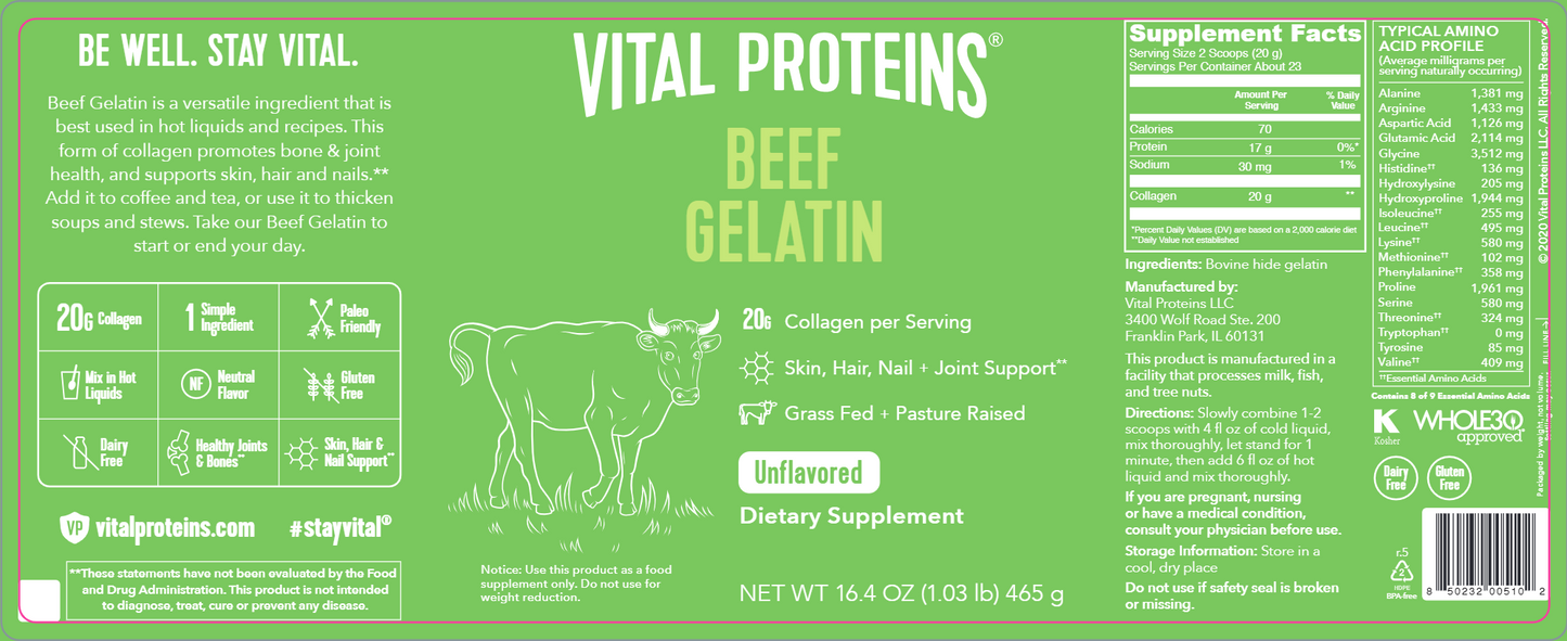 Beef Gelatin 23 serv