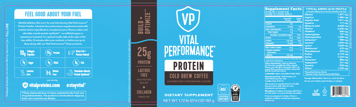 Vital Performance Protein Coffee 27.6 oz