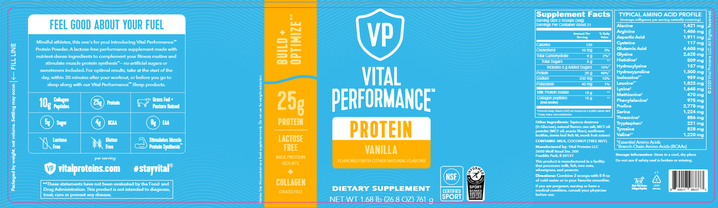 Vital Performance Protein Vanilla 26.8 oz