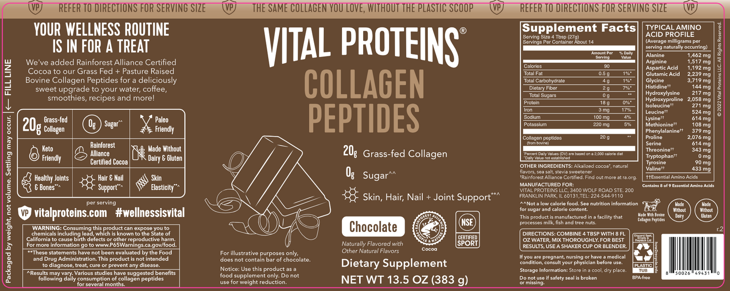 Collagen Peptides Chocolate 13.5 oz