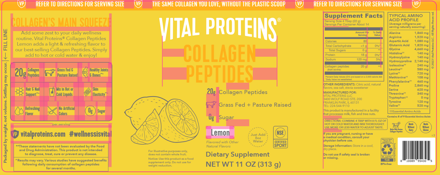 Collagen Peptides Lemon 11 oz