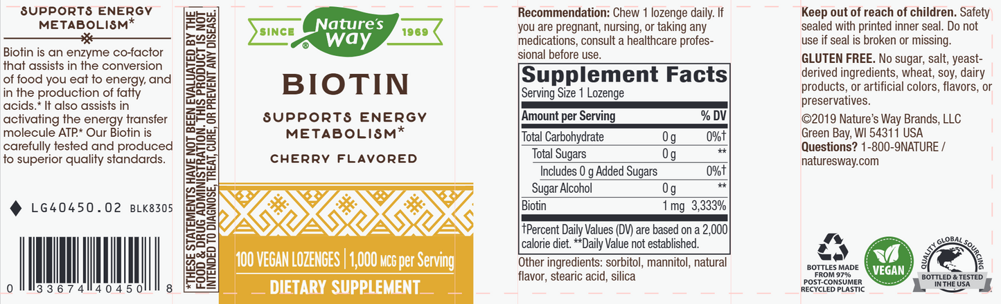 Biotin 1000 mcg 100 loz