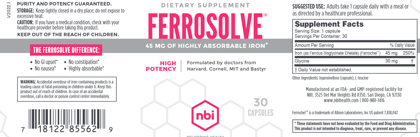 Ferrosolve® 30 vegcaps