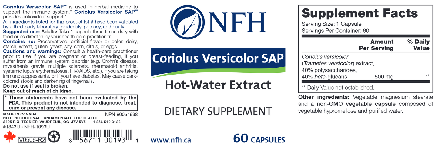 Coriolus Versicolor SAP 60 caps