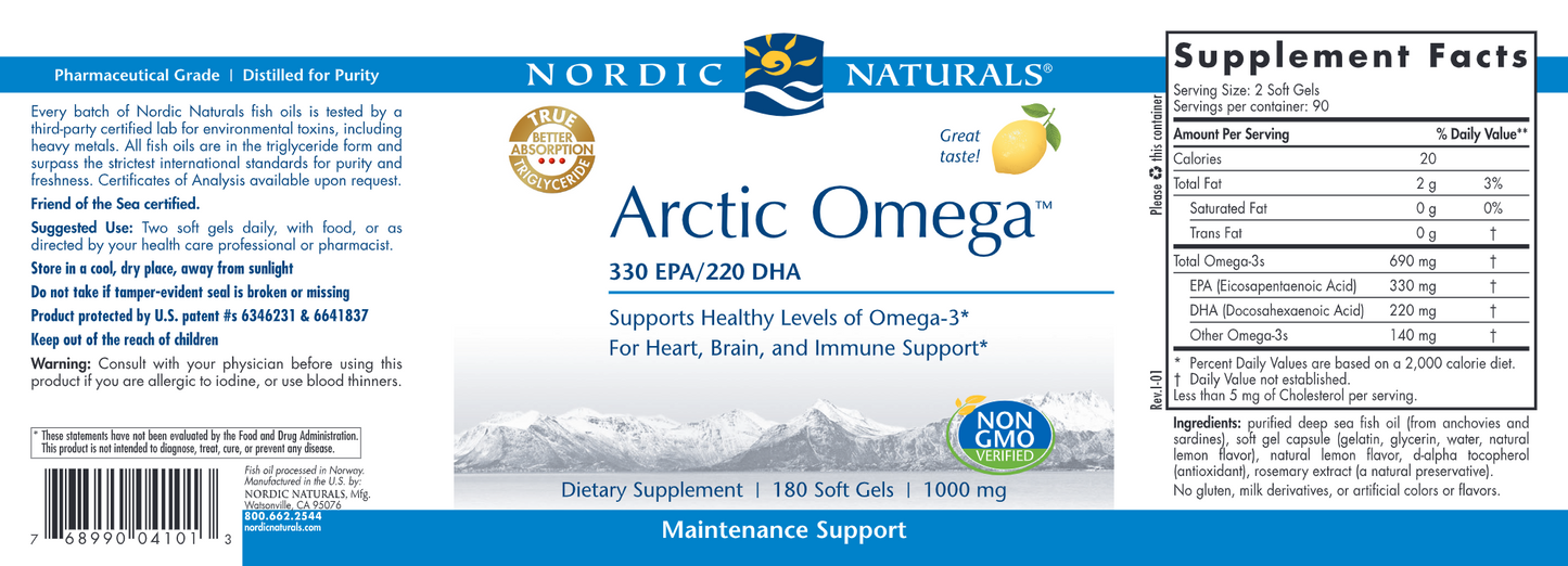 Arctic Omega Lemon 1000 mg 180 gels