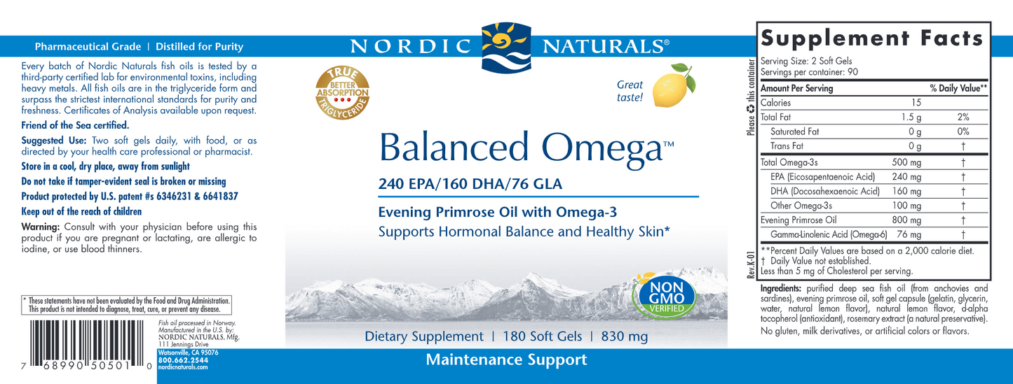 Balanced Omega Combination 180 gels