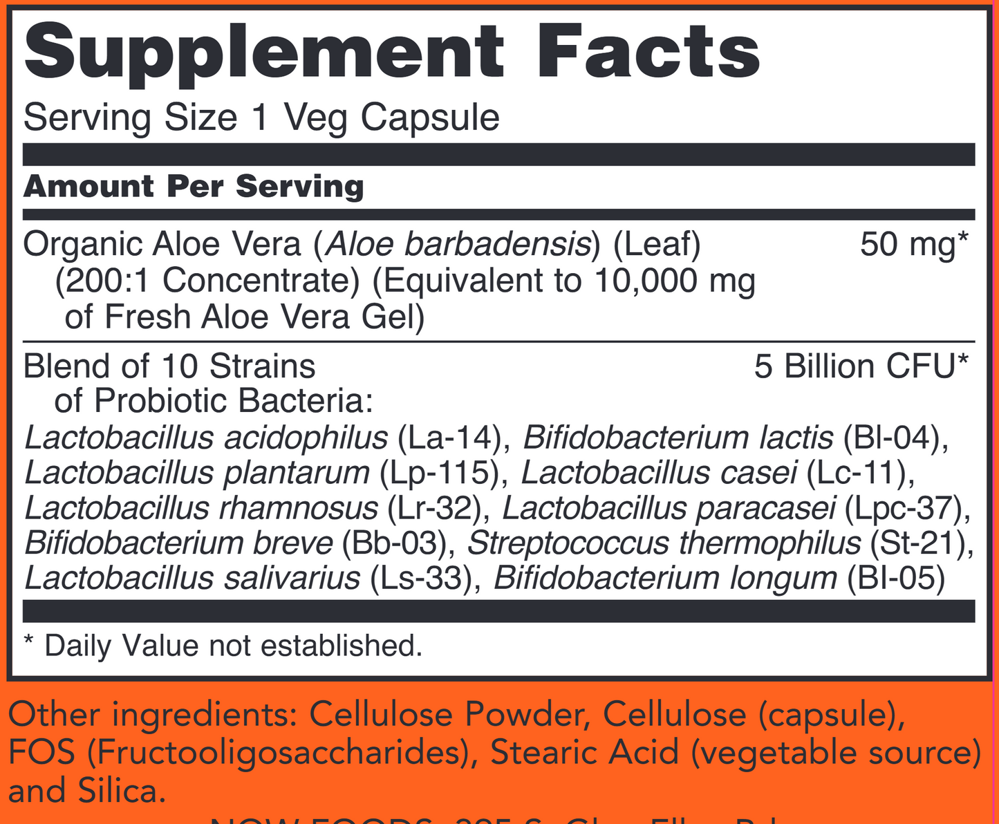 Aloe 10,000 & Probiotics 60 vegcaps