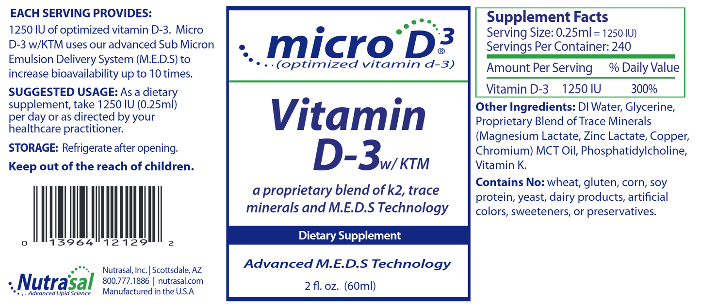 Vitamin D3 With KTM 2 fl oz