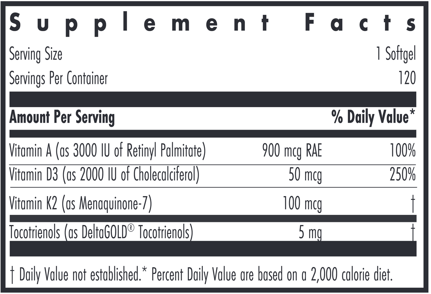 Vitamin D3 Complete Daily Balance with A and K2 60ct