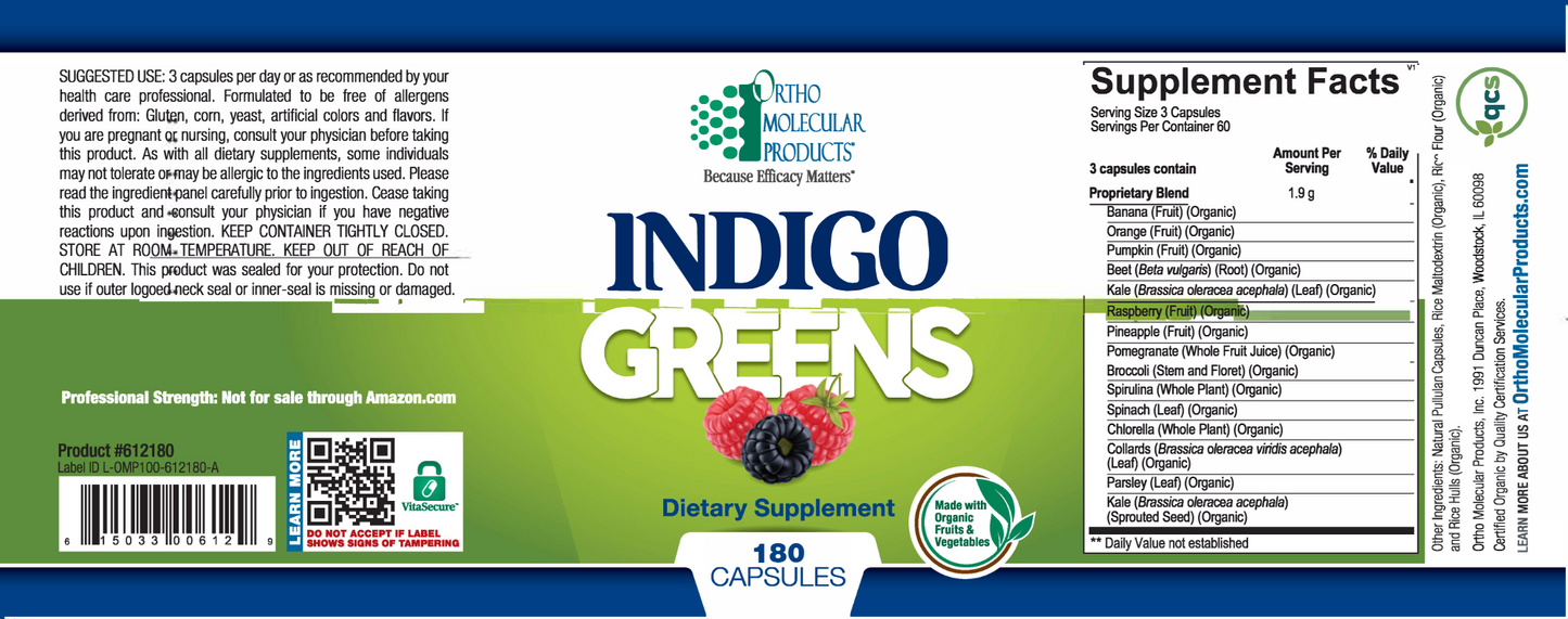 Indigo Greens 180 caps