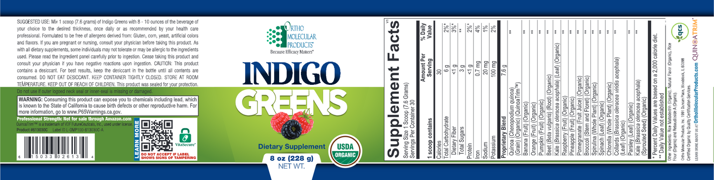 Indigo Greens Powder  30 servings