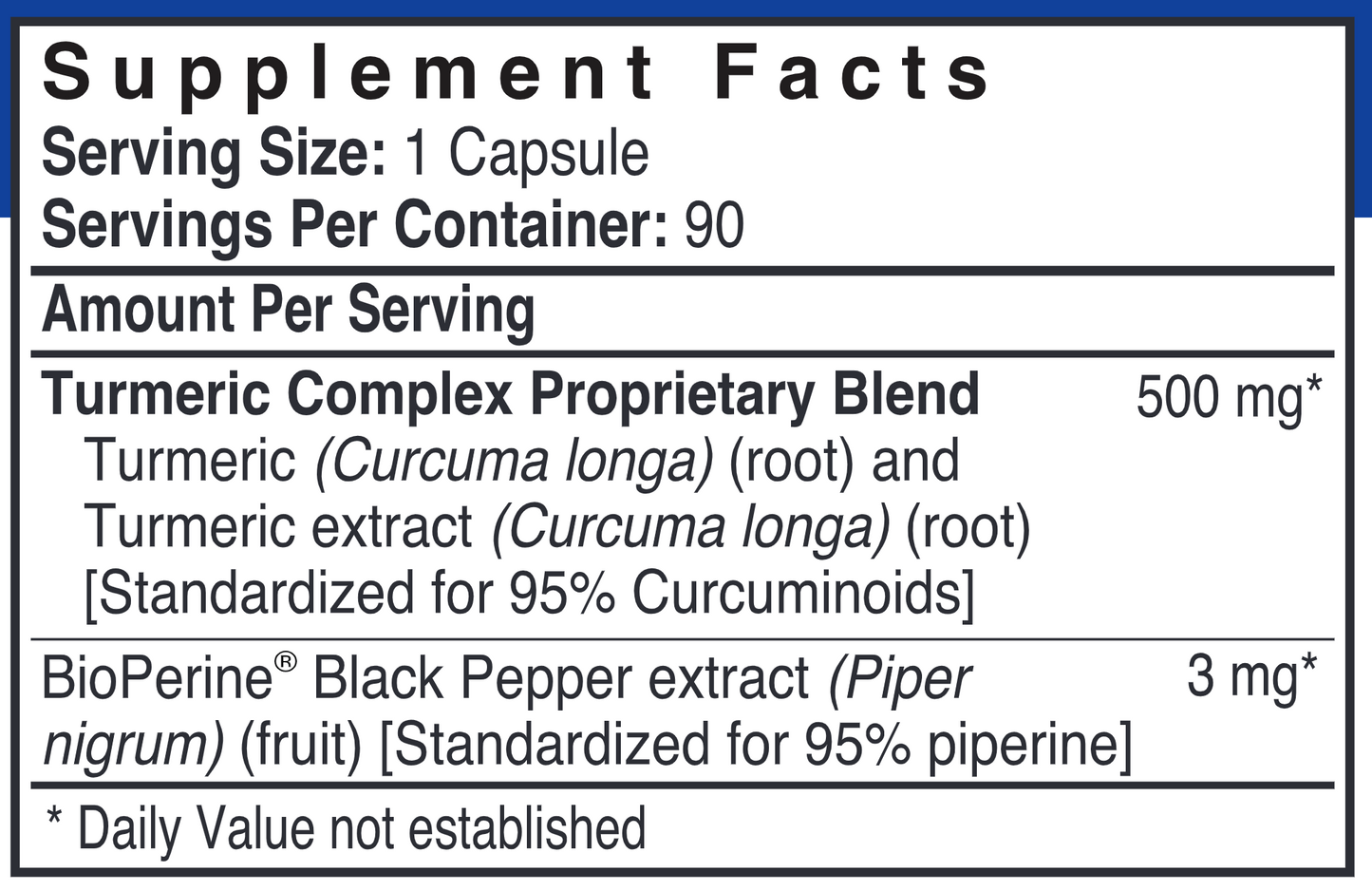 Turmeric Curcumin 500 mg 90 vegcaps