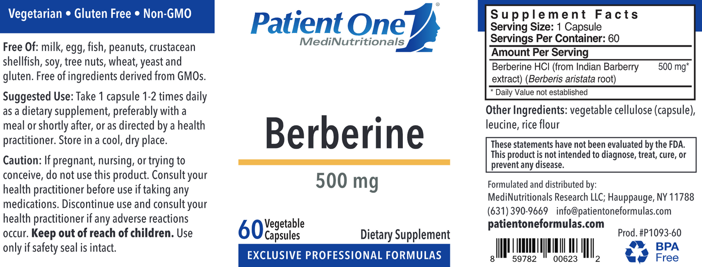 Berberine 500 mg 60 vegcaps