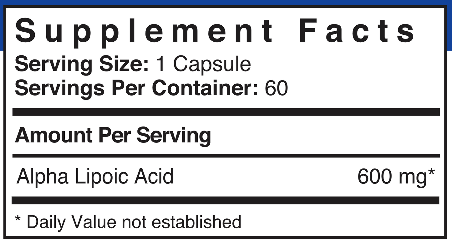 Alpha Lipoic Acid 600 mg 60 vegcaps