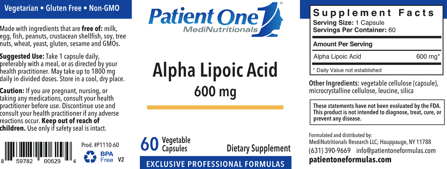 Alpha Lipoic Acid 600 mg 60 vegcaps