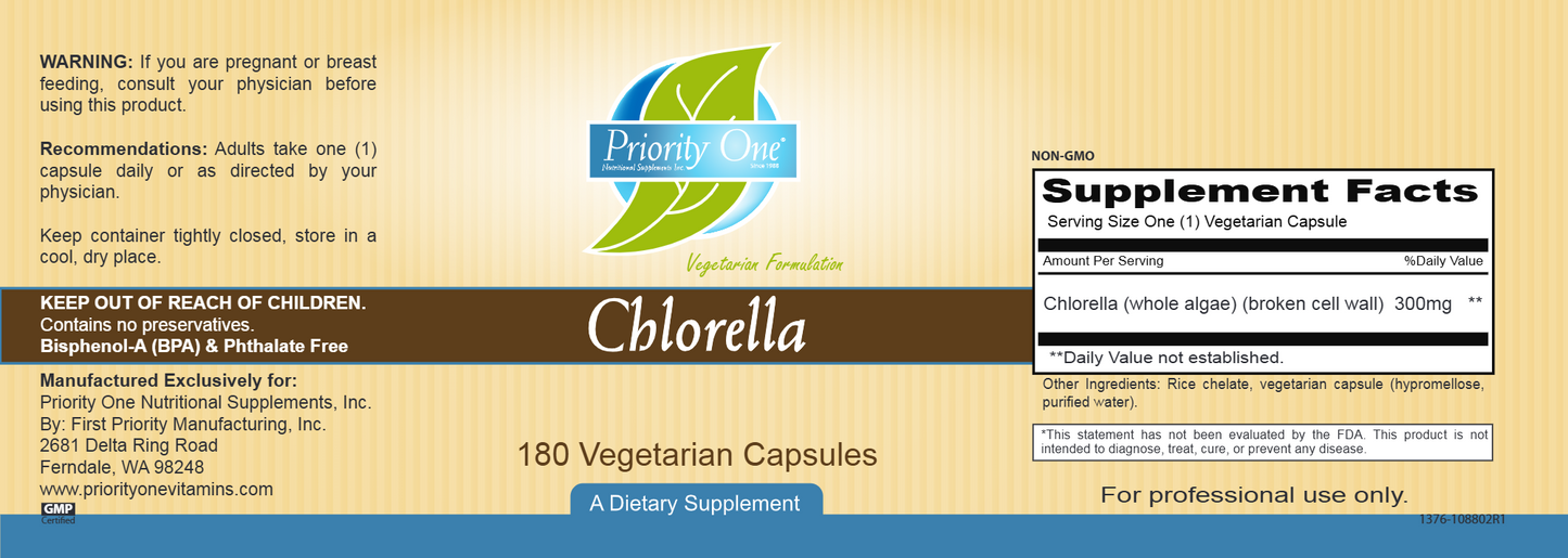 Chlorella 300 mg 180 vegcaps