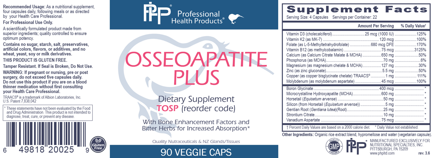 OSSEOAPATITE PLUS 90 vegcaps