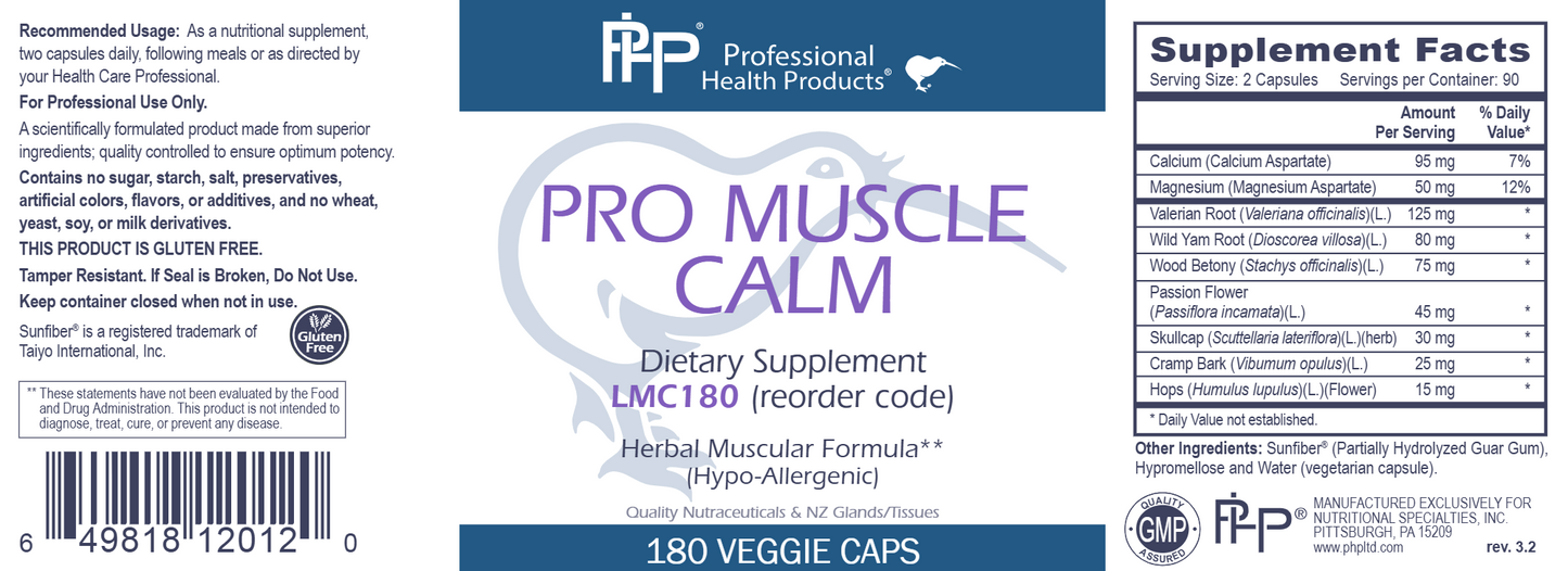 Pro Muscle Calm 180 vegcaps